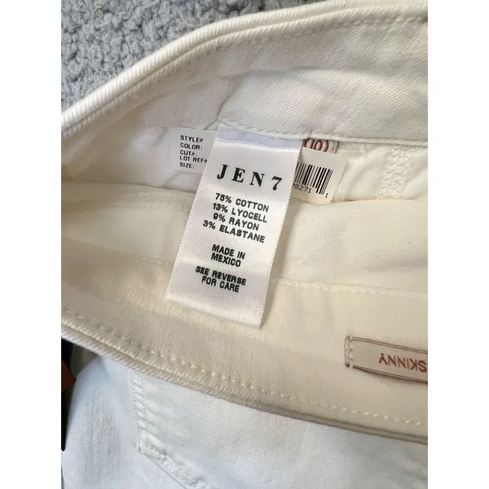 7 FOR ALL MANKIND Jen 7 Womens Sz 10 Cropped‎ Skinny White 30x25